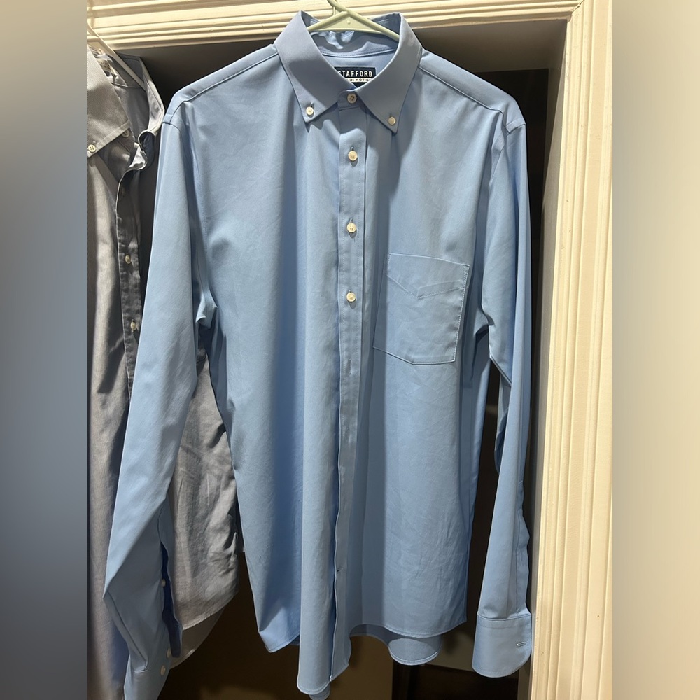 Stafford Life in Motion dress shirt - blue - 15 1/2 with 34/35 sleeves